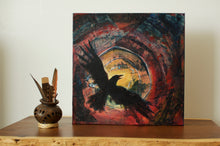 Load image into Gallery viewer, Midnight Sun, 12"x12" Mixed Media on Gallery Wrap Canvas