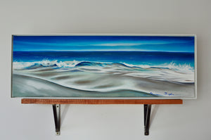 Calm - 36"x12" Oil Painting on Canvas, Framed in White Alluminum Floating Frame