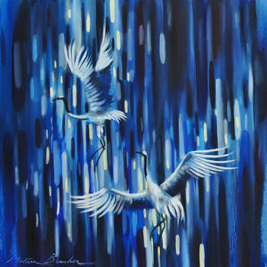 I'm Gonna Fly - 24"x24" Oil Painting on Canvas, Framed in White Aluminum
