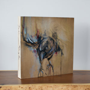 Soul Searcher, 12"x12" Oil on Wood Panel, Wood Side Finish