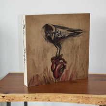 Load image into Gallery viewer, Tell Tale Heart, 12&quot;x12&quot; Oil on Wood Panel, Wood Side Finish
